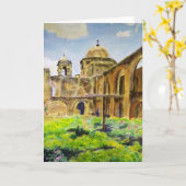 テキサス州・サンアントニオのサンノゼ・ミッション カード (黄色い花)