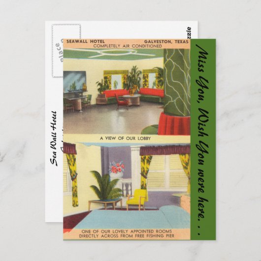 テキサス州、シーウォールホテルガルベストン ポストカード (正面/裏面)