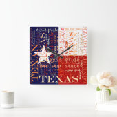 テキサス州 スクエア壁時計 (ホーム)