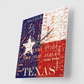 テキサス州 スクエア壁時計 (傾斜)