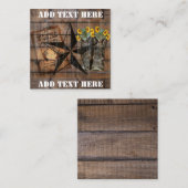 テキサス州·スター·ウ素朴ェスタン·ピストル·カウボーイ·ブーツ スクエア名刺 (正面/裏面)