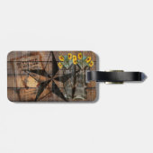 テキサス州·スター·ウ素朴ェスタン·ピストル·カウボーイ·ブーツ ラゲッジタグ (裏面横)