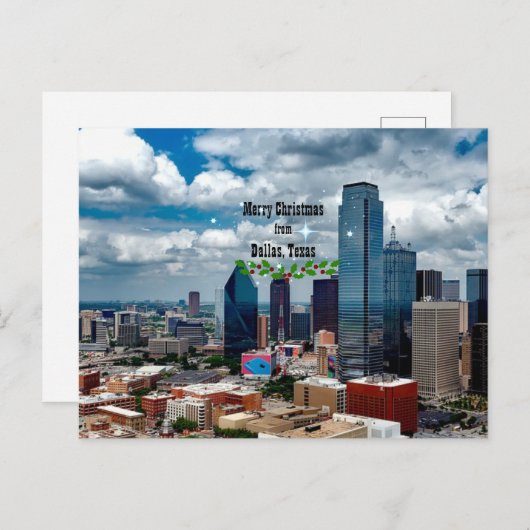 テキサス州・ダラスのメリークリスマス ポストカード (正面/裏面)