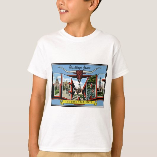 テキサス州 テキサスからのご挨拶 Tシャツ (正面)