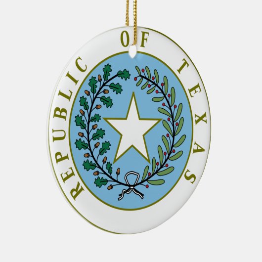 テキサス州(テキサス州のシール色の共和国) セラミックオーナメント (右)