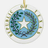 テキサス州(テキサス州のシール色の共和国) セラミックオーナメント (正面)