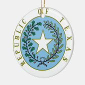 テキサス州(テキサス州のシール色の共和国) セラミックオーナメント (左)