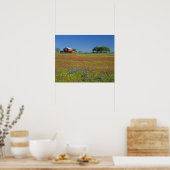 テキサス州、テキサス州ヒルカントリー、テキサス州ペイントブラシ ポスター (キッチン)