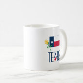 テキサス州、テキサス州国旗と黄ばみの記号 コーヒーマグカップ (正面右)