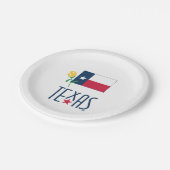 テキサス州、テキサス州国旗と黄ばみの記号 ペーパープレート (アングル)