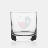 テキサス州、テキサス州国旗、ハートの記号 ウイスキーグラス (裏面)