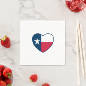 テキサス州、テキサス州国旗、ハートの記号 スタンダードカクテルナプキン (インサイチュ)