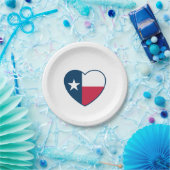 テキサス州、テキサス州国旗、ハートの記号 ペーパープレート (パーティー)