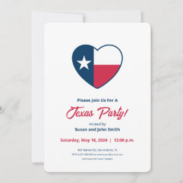 テキサス州、テキサス州国旗、ハートの記号 招待状