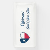 テキサス州、テキサス州国旗、ハートの記号 横断幕 (縦)