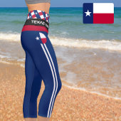 テキサス州&テキサス州州旗ファッション、フィットネス、スポーツUSA カプリレギンス