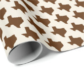 テキサス州、テキサス州州、ブラウンの記号 ラッピングペーパー (ロールコーナー)