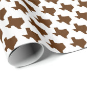 テキサス州、テキサス州州、ブラウンの記号 ラッピングペーパー (ロールコーナー)