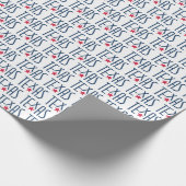 テキサス州、テキサス州、スターネイビーのシンボル ラッピングペーパー (角)