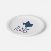 テキサス州、テキサス州、ネイビーブルーのシンボル ペーパープレート (アングル)