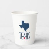 テキサス州、テキサス州、ネイビーブルーのシンボル 紙コップ (裏面)