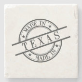 テキサス州・テキサン・生まれラウンド・ラバー・スタンプ製 ストーンコースター (正面)