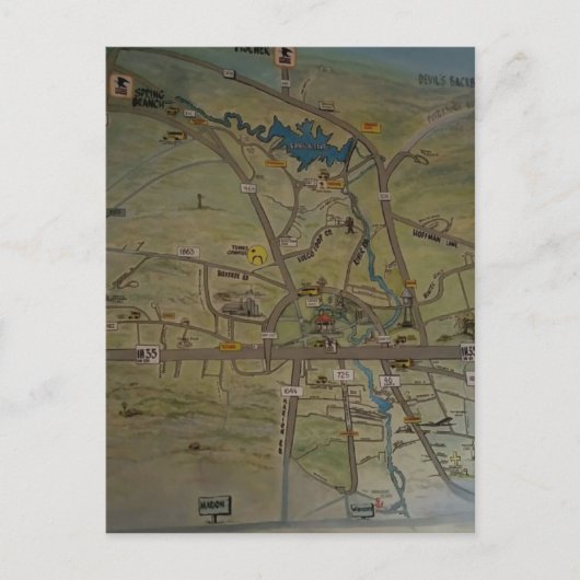 テキサス州・ニューブラウンフェルスのハート ポストカード (正面)