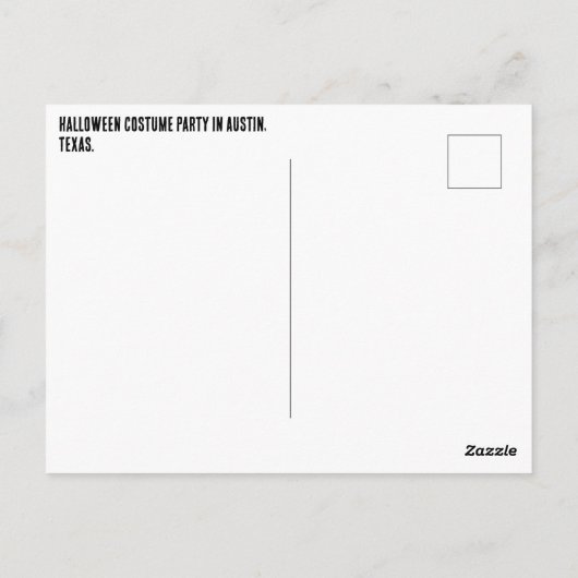 テキサス州・ハロウィーンの衣装パーティー ポストカード (裏面)