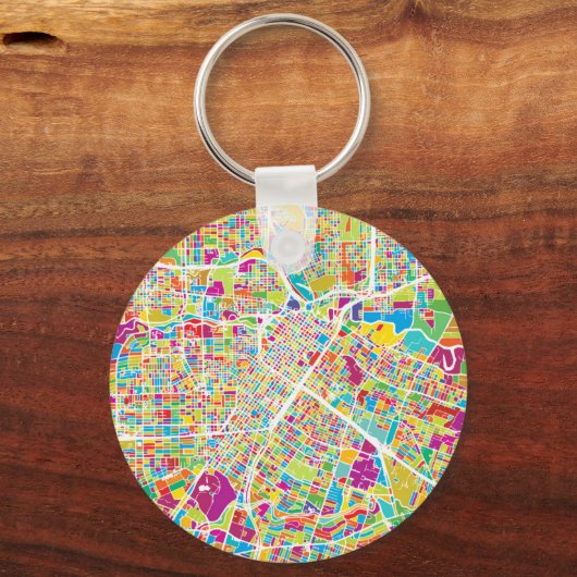 テキサス州・ヒューストン |ネオンマップ キーホルダー (正面)