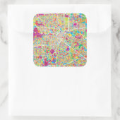 テキサス州・ヒューストン |ネオンマップ スクエアシール (バッグ)