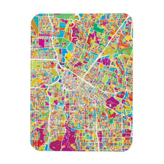 テキサス州・ヒューストン |ネオンマップ マグネット (縦)