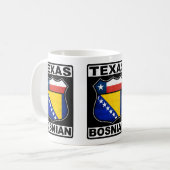 テキサス州・ボスニア・アメリカン・サイン コーヒーマグカップ (正面左)