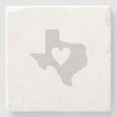 テキサス州・マップ・シェイプとハート・テキサン・ローン・スター・ラブ ストーンコースター (正面)