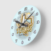 テキサス州 ラウンド壁時計 (傾斜)
