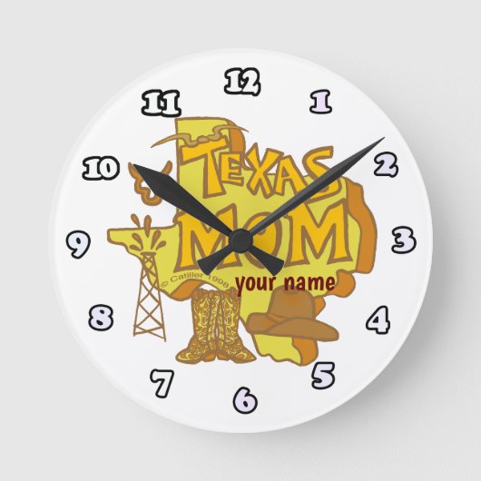 テキサス州 ラウンド壁時計 (正面)