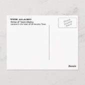 テキサス州・リバティのアラモ神殿 ポストカード (裏面)