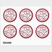 テキサス州・レッドのサンタから子どもへの特別配達 ラウンドシール (シート)