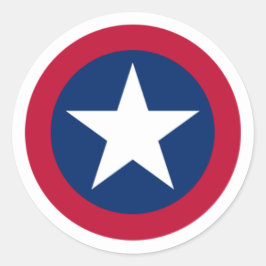 テキサス州・レッド、ホワイト、ブルーのローンスター ラウンドシール