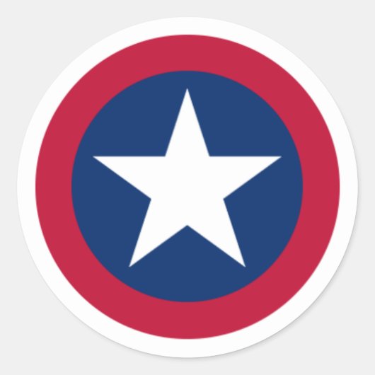 テキサス州・レッド、ホワイト、ブルーのローンスター ラウンドシール (正面)