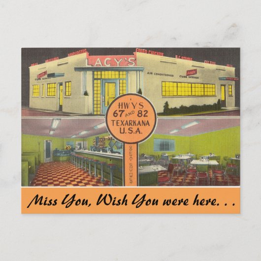 テキサス州,レースのようドライブイン,テクサルカナ ポストカード (正面)