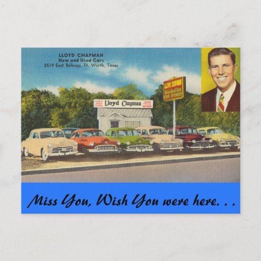 テキサス州、ロイド・チャップマン・オート、フォートワース ポストカード (正面)