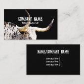 テキサス州・ロングホーン黒白の国 名刺 (正面/裏面)