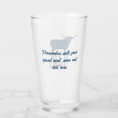 テキサス州、ロングホーン、ネイビーのシンボル タンブラーグラス (裏面)