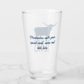 テキサス州、ロングホーン、ネイビーのシンボル タンブラーグラス (裏面)