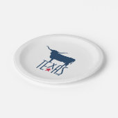 テキサス州、ロングホーン、ネイビーのシンボル ペーパープレート (アングル)