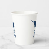 テキサス州、ロングホーン、ネイビーのシンボル 紙コップ (左)