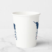 テキサス州、ロングホーン、ネイビーのシンボル 紙コップ (右)