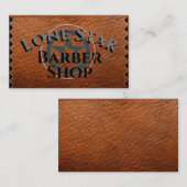 テキサス州・ローン・スター・オン・ブラウン・レザー 名刺 (正面/裏面)