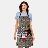 テキサス州·ローン·スター·ステート·フラグ·マップ エプロン (着用した状態)