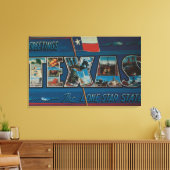 テキサス州（星ローン旗）大きな文字のシーン キャンバスプリント (インサイチュ (リビング))